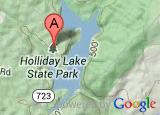 Google map thumbnail showing Holliday Lake State Park's location