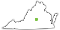 Location of Holliday Lake State Park in Virginia