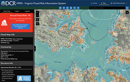 Flood insurance risk map