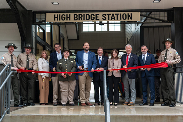 Ribbon cutting at High Bridge Station