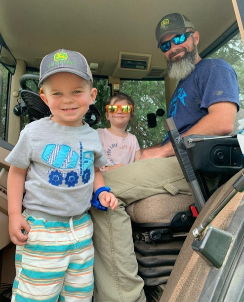 Grand Basin winner Brian Hall and children