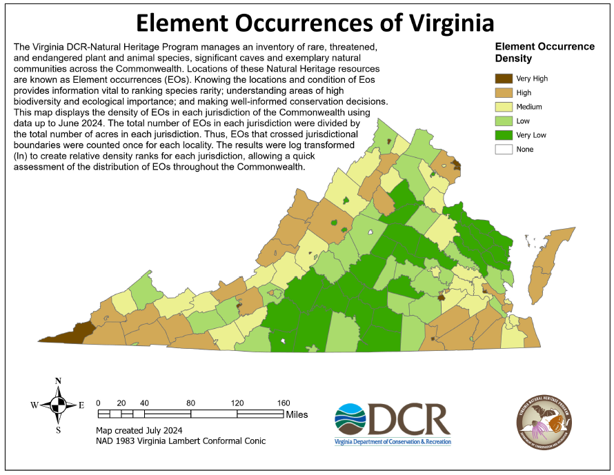 map of va element occurrences