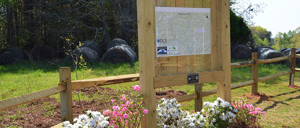 Trail sign at Mayo River State Park