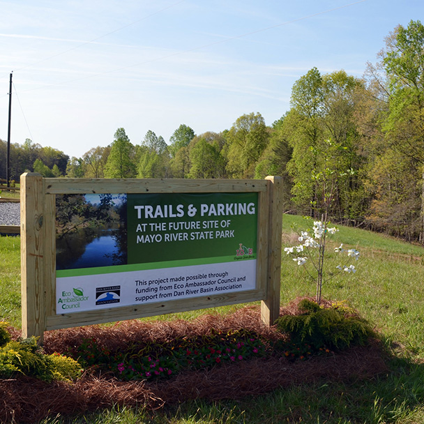 Trail sign at Mayo River