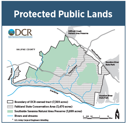 map of the Falkland State Conservation area with Natural Area Preserves