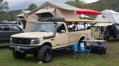 Truck with rooftop tent
